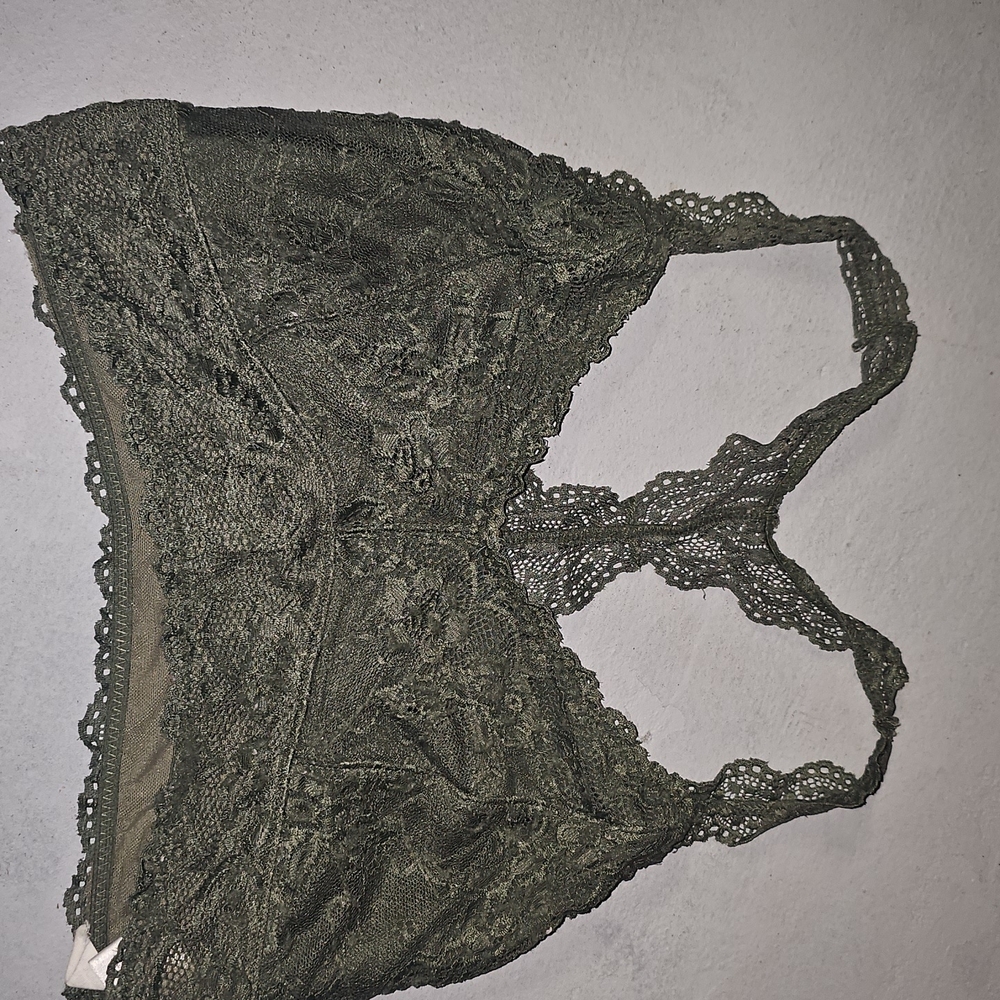 Lace Bralette in Olive Green